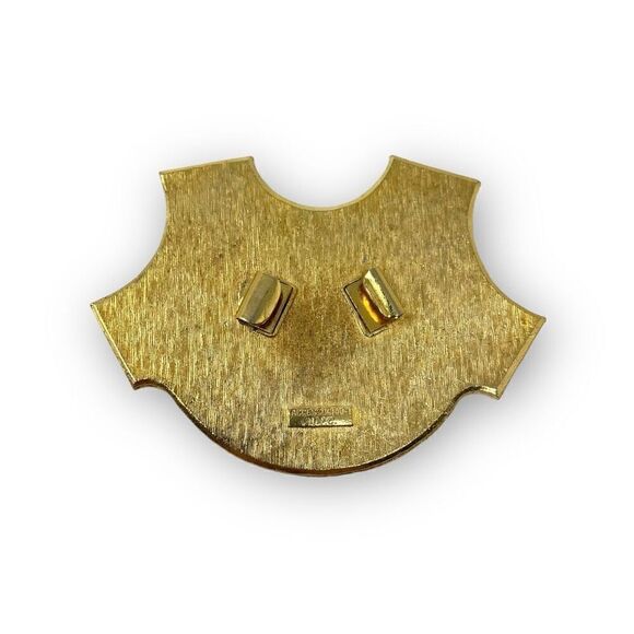 Accessocraft N.Y.C. Gold Tone Metal Patriotic Eagle Enamel Statement Shield Clip - Picture 5 of 9